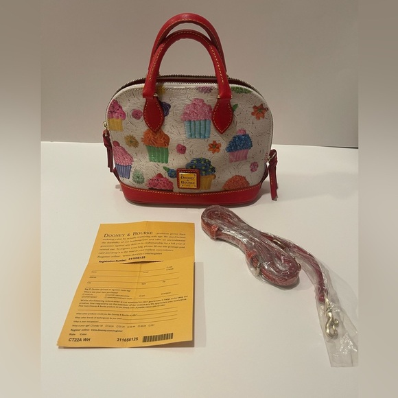 Dooney & Bourke Red and Multicolor Cupcake Satchel Bitsy bag - Picture 12 of 17